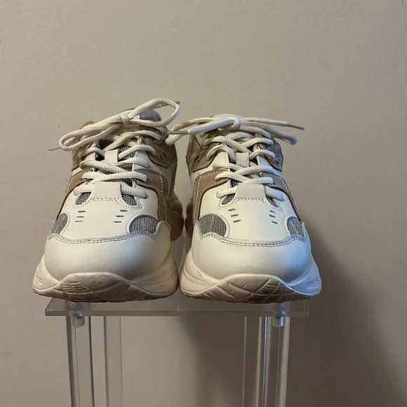 Cushionaire Strike Chunky Cream and Tan Sneakers - Picture 3 of 14